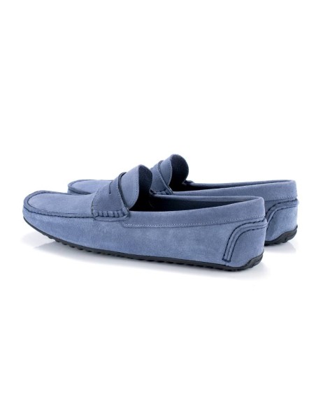 Mocassin suède bleu SAMAEL-JEANS