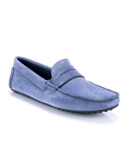 Mocassin suède bleu SAMAEL-JEANS
