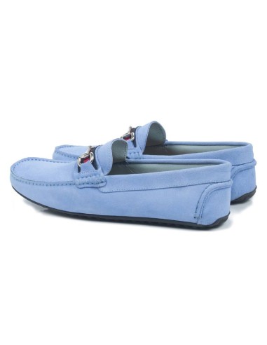 Blue suede moccasin