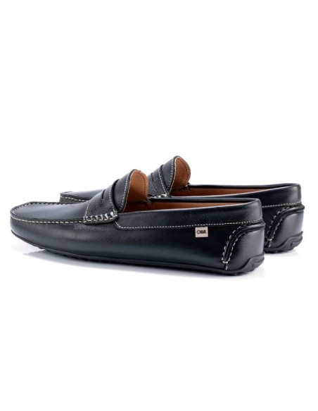 Black leather moccasin