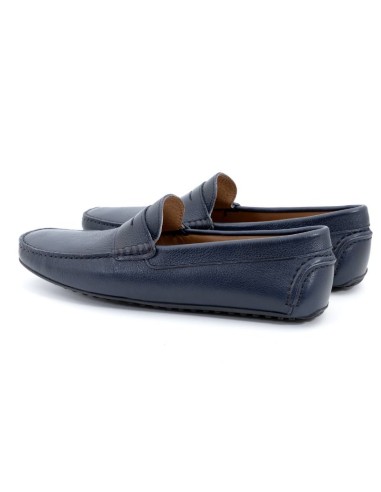 Mocassin de peau bleu EFRON-MARINO