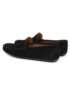 Mocasín de ante afelpado color negro 2