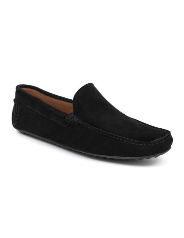 Black suede moccasin