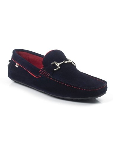 Blue suede moccasin