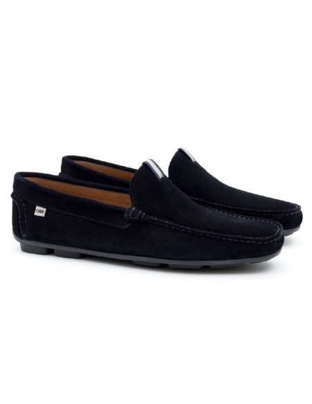 Blue suede moccasin