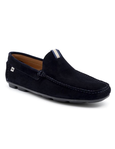 Blue suede moccasin