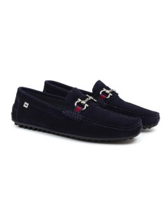 Blue suede moccasin