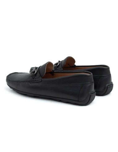 Black leather moccasin