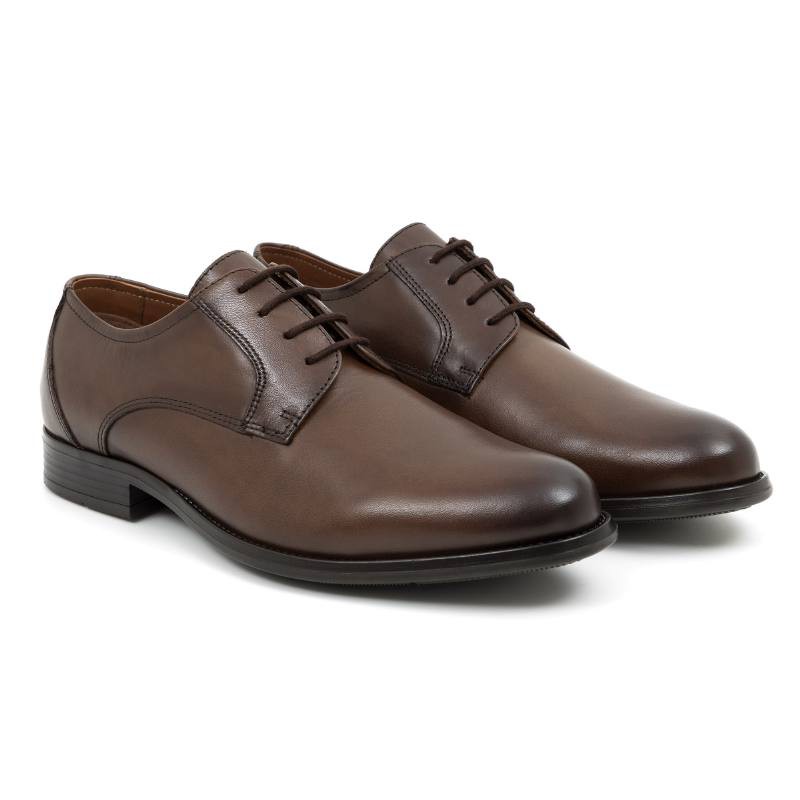 Derby en cuir marron CR-24070-BROWN