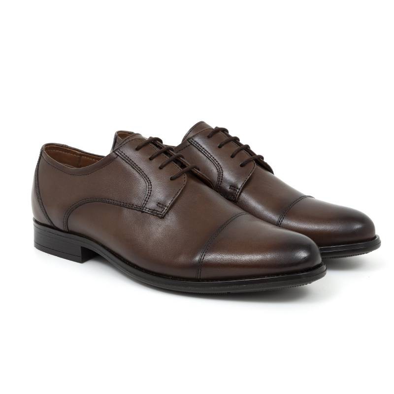 brown leather derby shoes CR-24071-BROWN