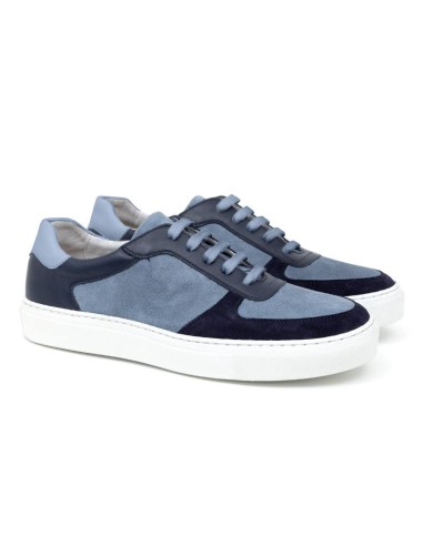 Sneakers de ante liso color azul