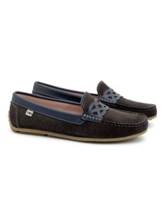 Brown suede women's moccasins