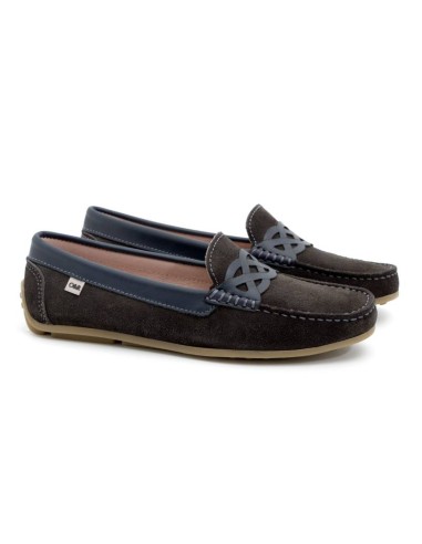 Brown suede women's moccasins