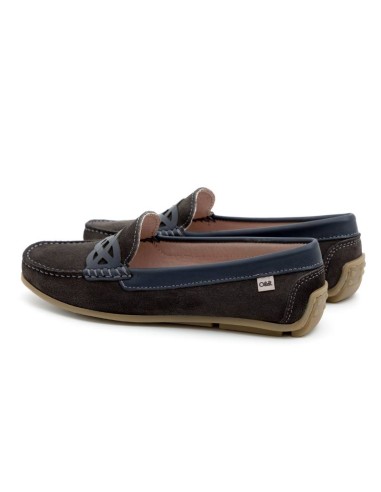 Brown suede women's moccasins