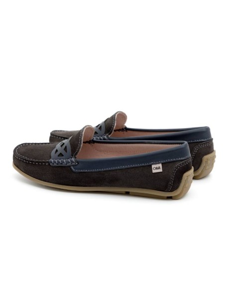 Brown suede women's moccasins