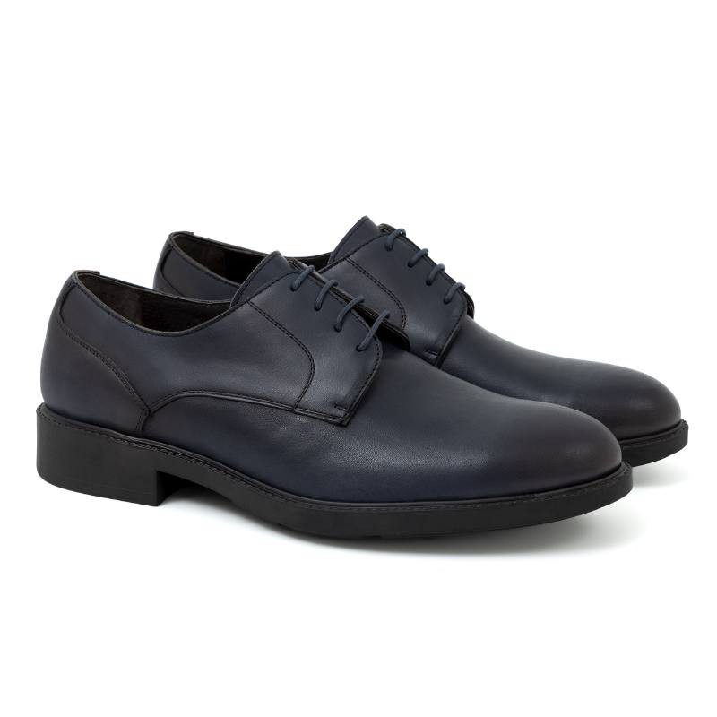 blue leather derby shoes CR-24080-MARINO