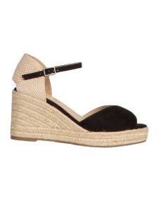 Black solid color espadrilles for women
