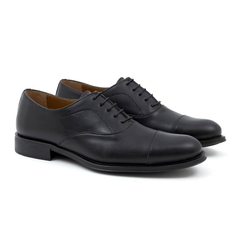 Oxford de piel acabado a mano color negro CR-24113-NEGRO