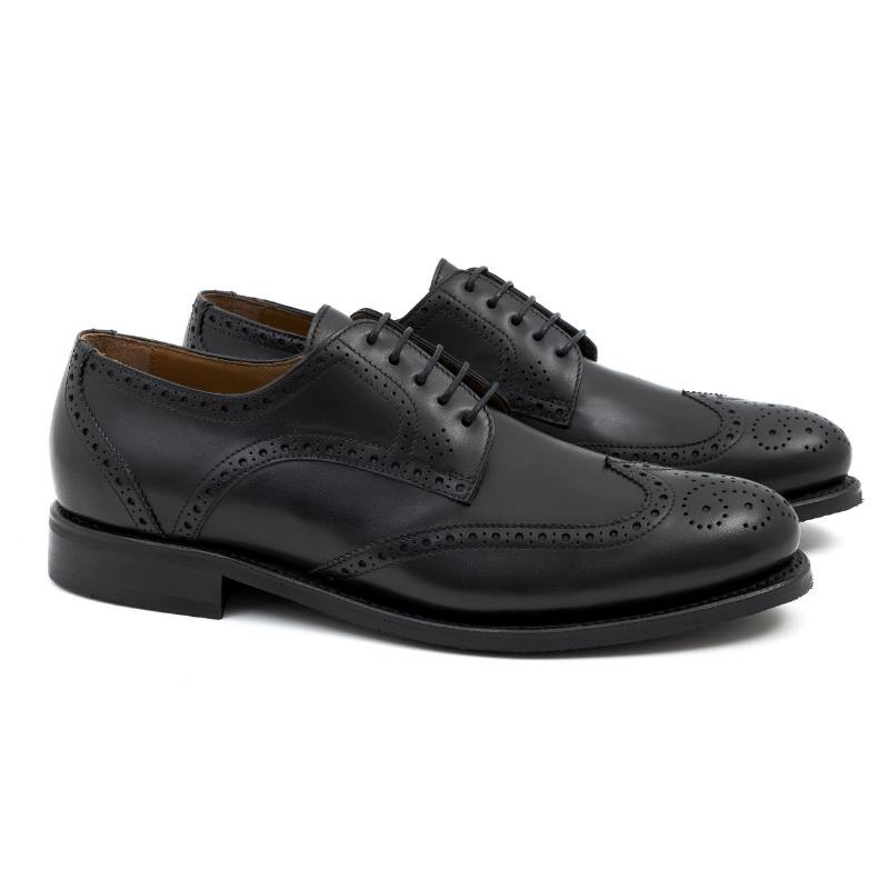 Derby de piel acabado a mano color negro CR-24118-NEGRO