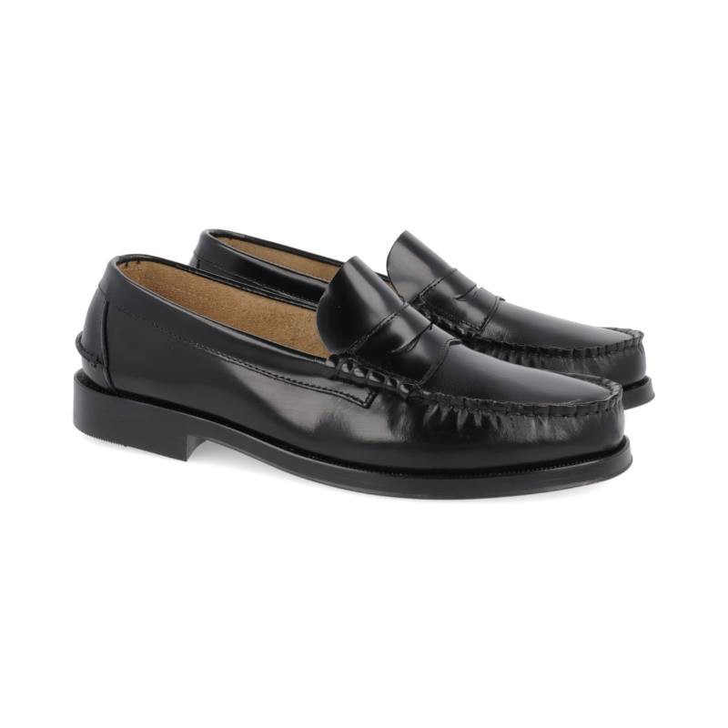 Castillans en cuir noir CR-24125-NEGRO