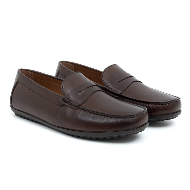 Mocassin en cuir marron CR-24128-BROWN