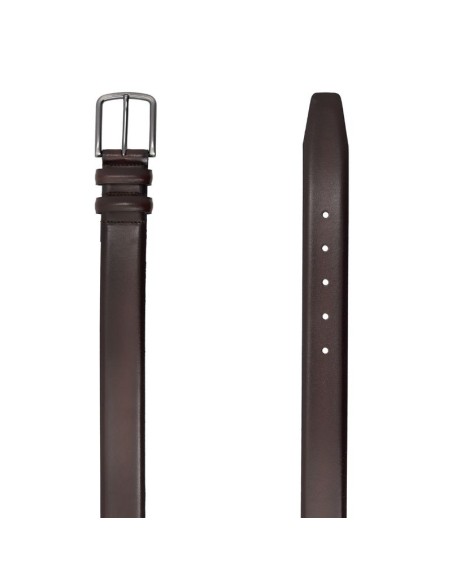 Cinturón de piel acabado a mano color marrón