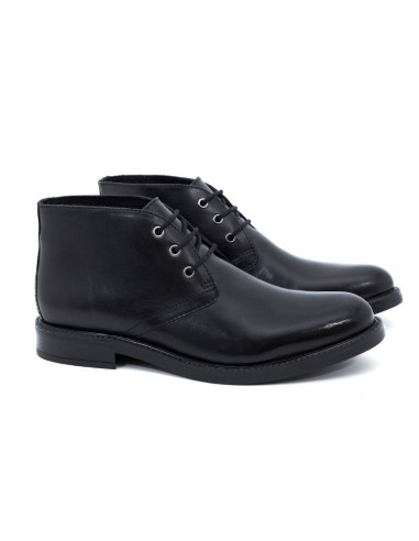 black leather boots CR-24220-NEGRO