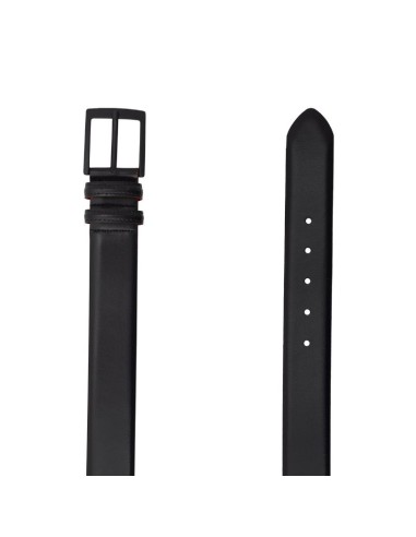 Cinturón de piel tintado a mano color negro