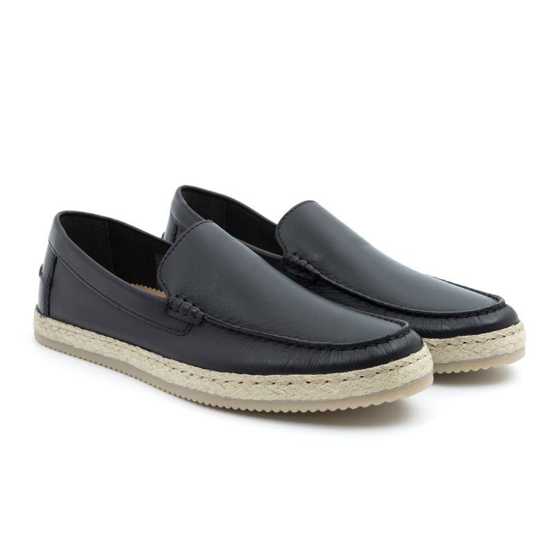 black leather espadrille CR-24240-BLACK