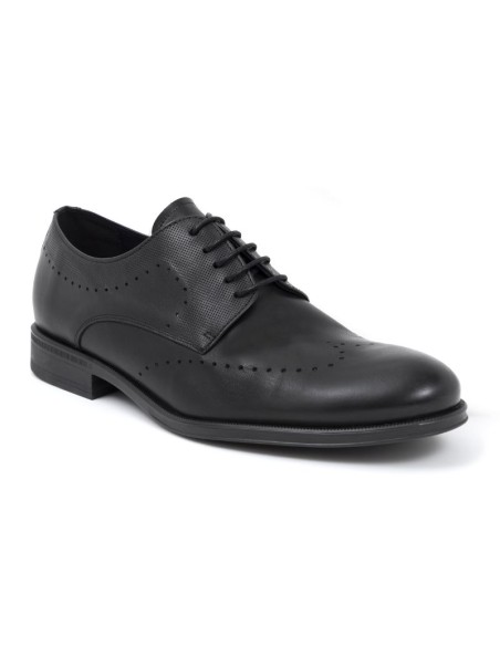 Derby de piel grabados color negro