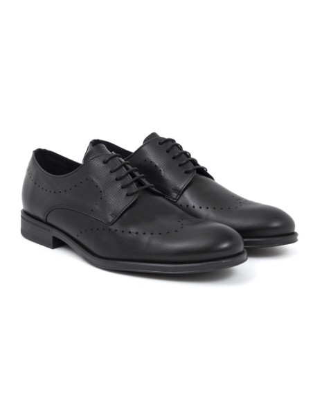 Black leather derby