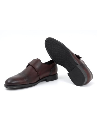 Burgundy leather monkstrap