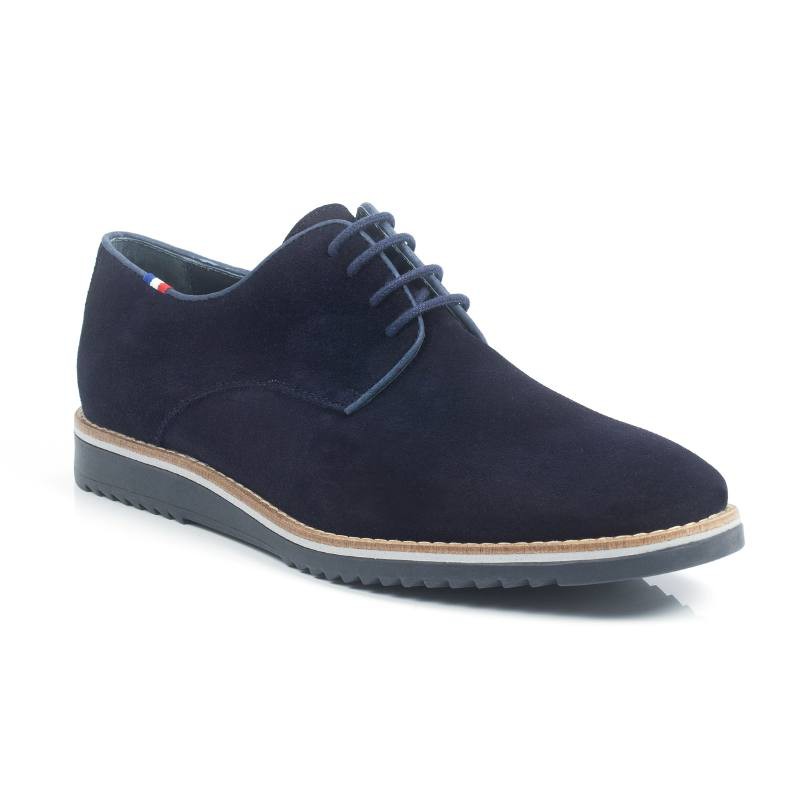 blue suede derby shoes CR-24250-AZUL