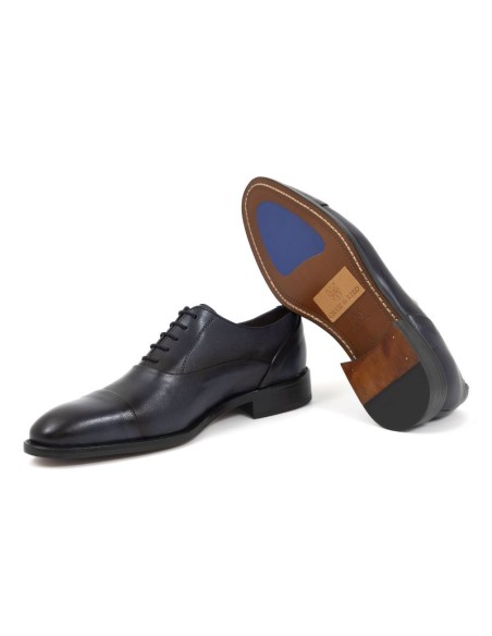 Blue leather Oxford