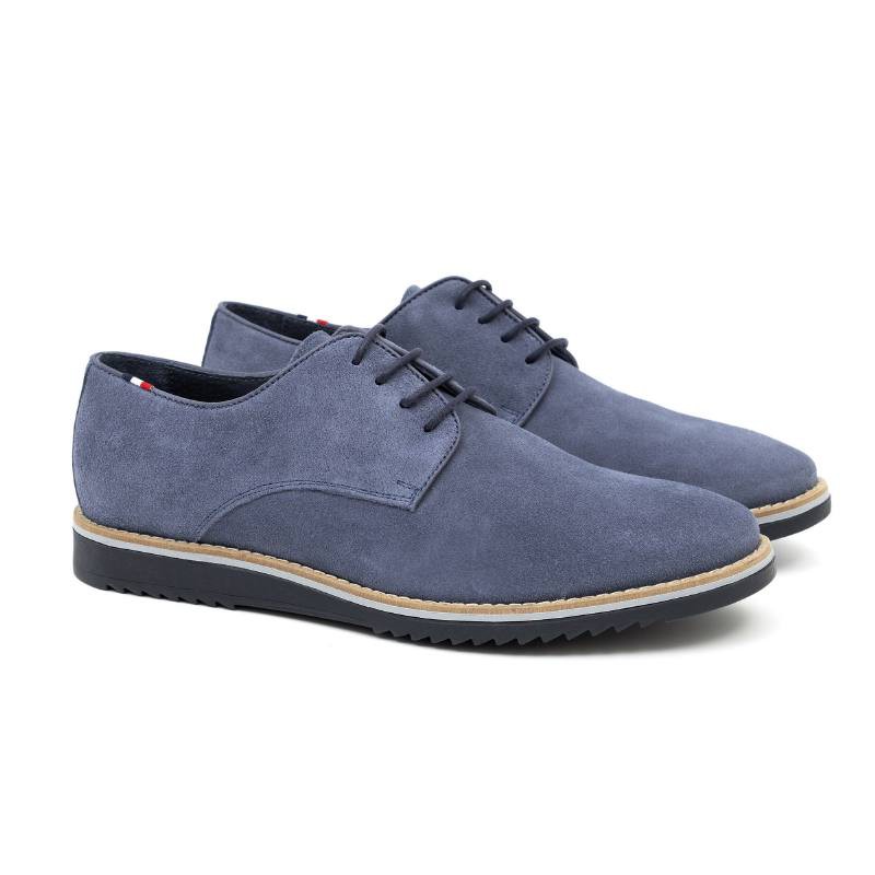 blue suede derby shoes CR-24250-JEANS