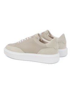 Beige leather sneakers 2