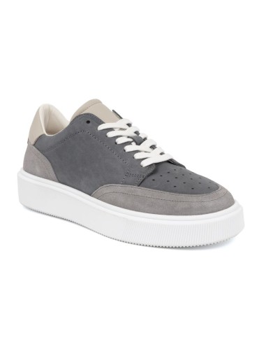 baskets de peau gris KABIL-GREY