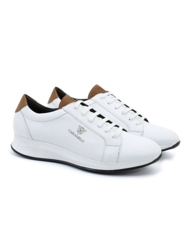 light brown leather sport shoes CR-24312-BLANCO-CUERO