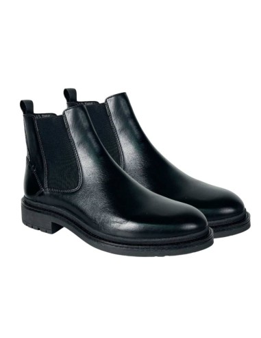 black leather chelsea boots CR-24601-BLACK