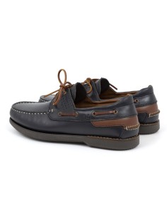Blue leather boat shoe 2