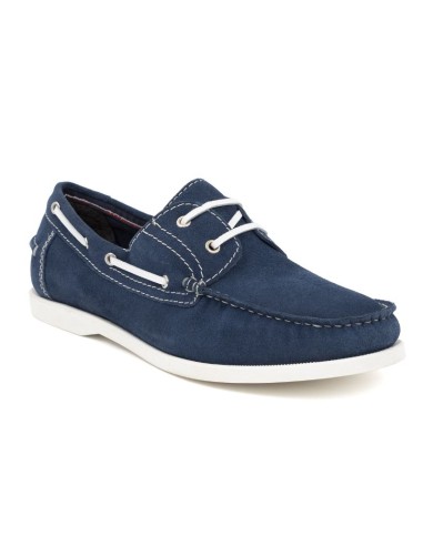 Blue suede moccasin