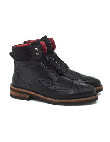 Bottine en cuir noir CRALPEMAN-NEGRO