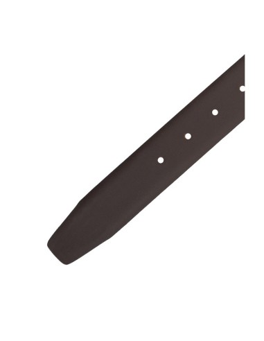 Cinturón de piel con costura color marrón