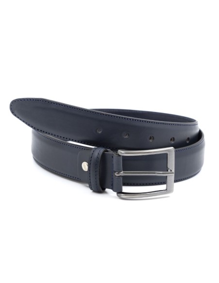 Blue leather belt