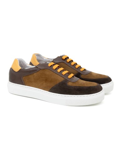 brown leather sneakers CRANTE-MARRON