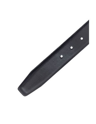 Cinturón reversible de piel acabado a mano color negro