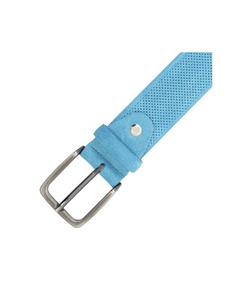 Blue suede belt