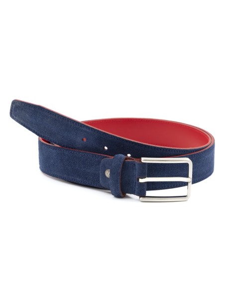 Blue suede belt