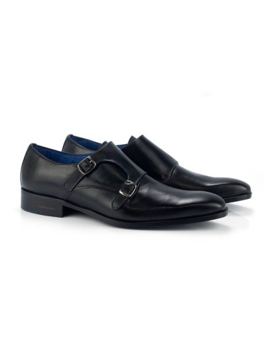 black leather monkstrap CRASAMIL-NEGRO