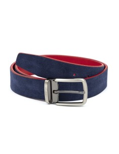 Blue suede belt